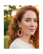 Boucles d'oreilles Gelina Steel doré/rose