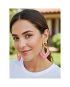 Boucles d'oreilles Gelina Steel doré/rose