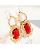 Boucles d'oreilles Adella doré/rouge