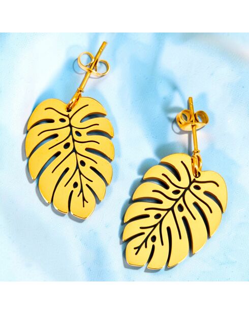 Boucles d'oreilles Jungle Steel dorées
