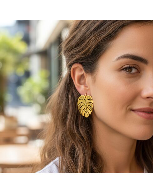 Boucles d'oreilles Jungle Steel dorées