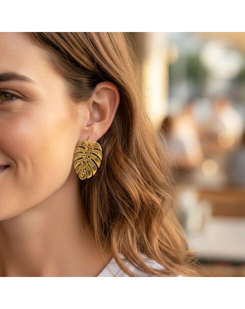 Boucles d'oreilles Jungle Steel dorées