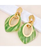 Boucles d'oreilles Gelina Steel doré/vert