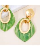 Boucles d'oreilles Gelina Steel doré/vert