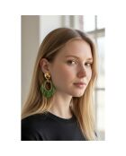 Boucles d'oreilles Gelina Steel doré/vert
