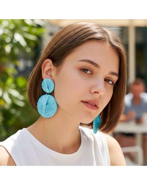 Boucles d'oreilles Roma argenté/bleu ciel
