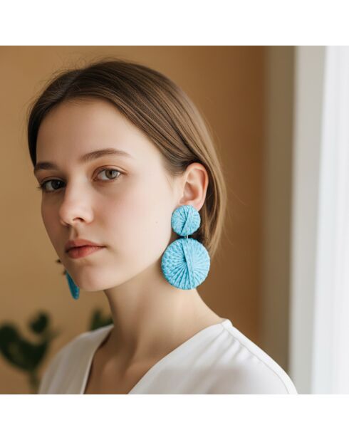 Boucles d'oreilles Roma argenté/bleu ciel