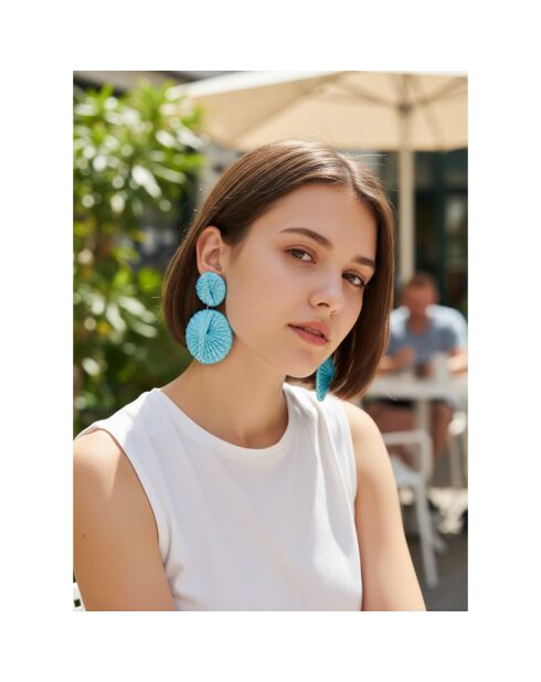 Boucles d'oreilles Roma argenté/bleu ciel