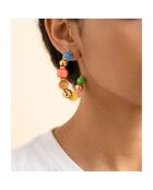 Boucles d'oreilles Bolas Steel doré/multicolore