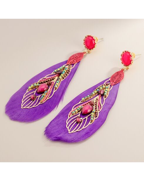 Boucles d'oreilles San Marco doré/violet