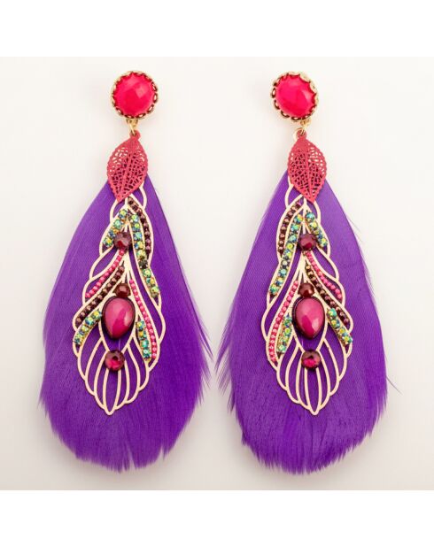 Boucles d'oreilles San Marco doré/violet