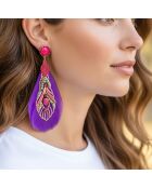 Boucles d'oreilles San Marco doré/violet