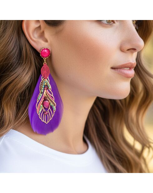 Boucles d'oreilles San Marco doré/violet