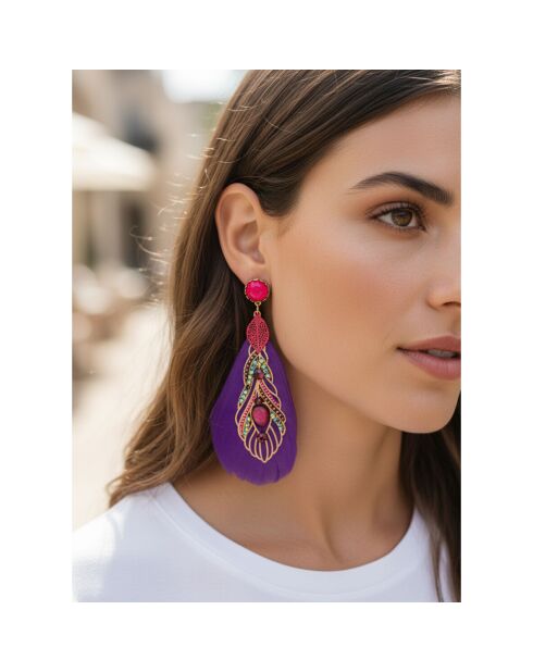 Boucles d'oreilles San Marco doré/violet