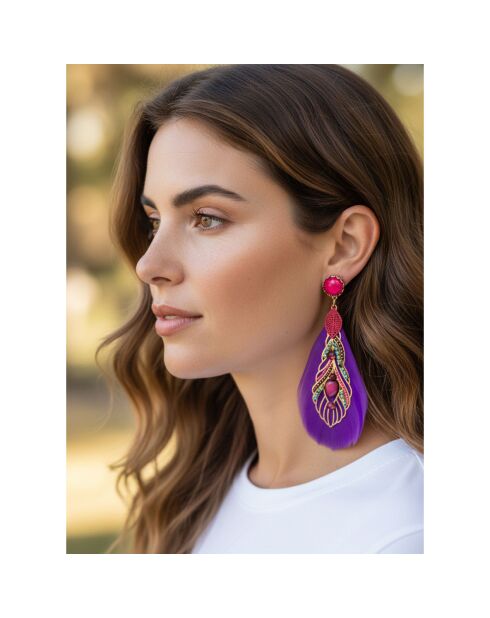 Boucles d'oreilles San Marco doré/violet
