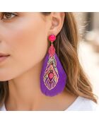 Boucles d'oreilles San Marco doré/violet