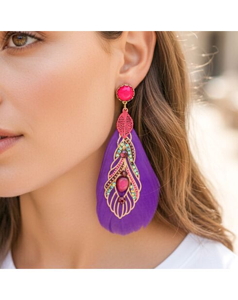 Boucles d'oreilles San Marco doré/violet