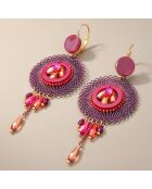 Boucles d'oreilles Prunella Cereza doré/prune