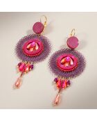 Boucles d'oreilles Prunella Cereza doré/prune
