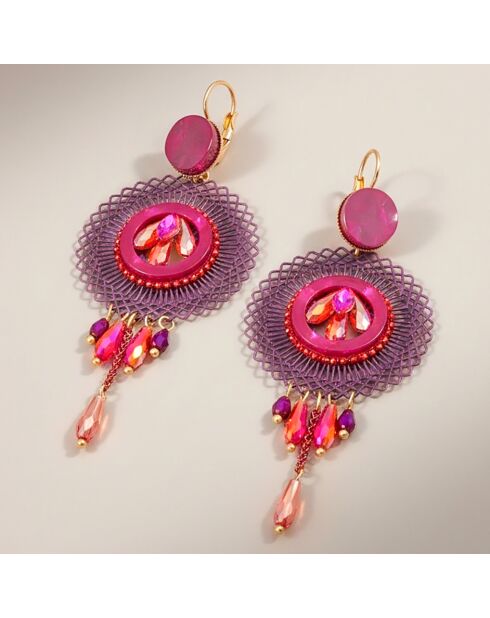 Boucles d'oreilles Prunella Cereza doré/prune