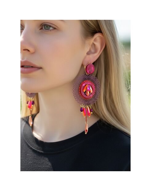 Boucles d'oreilles Prunella Cereza doré/prune