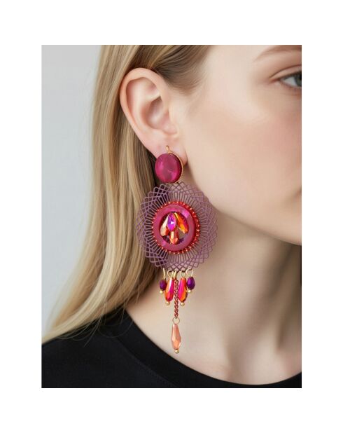 Boucles d'oreilles Prunella Cereza doré/prune