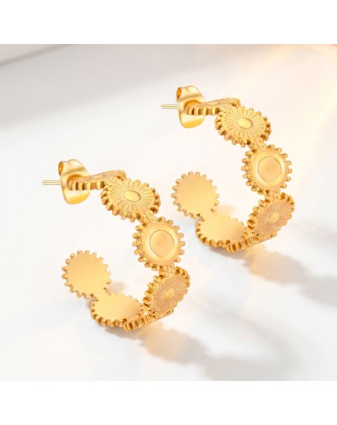Boucles d'oreilles Sunsil Steel dorées