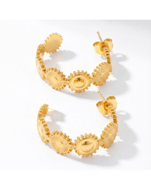 Boucles d'oreilles Sunsil Steel dorées