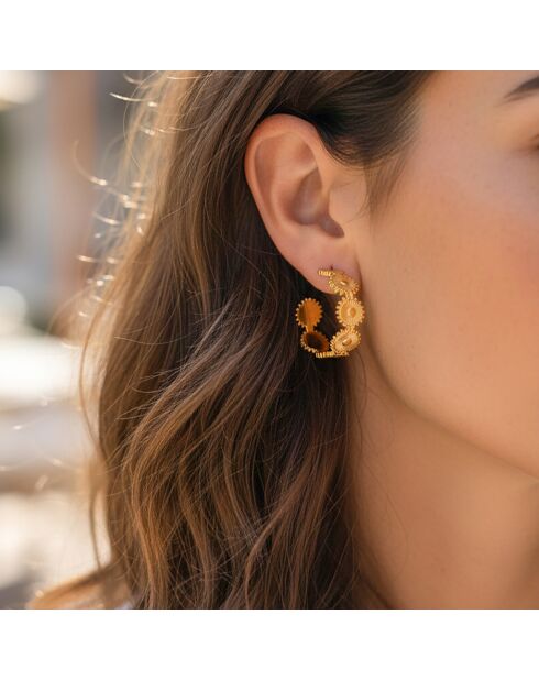 Boucles d'oreilles Sunsil Steel dorées