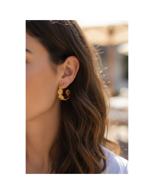 Boucles d'oreilles Sunsil Steel dorées