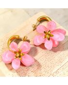 Boucles d'oreilles Tiare Flower Steel doré/rose