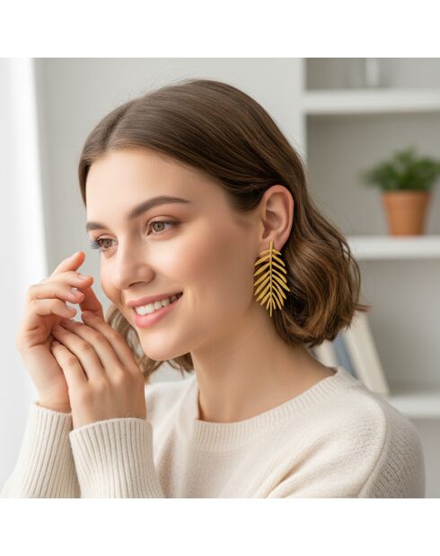 Boucles d'oreilles Palmosa dorées