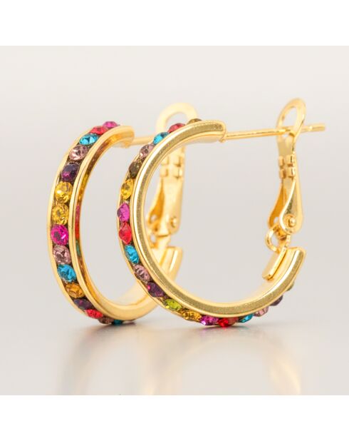 Boucles d'oreilles Oriana Steel doré/multicolore