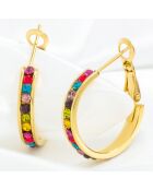 Boucles d'oreilles Oriana Steel doré/multicolore