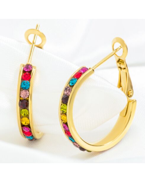 Boucles d'oreilles Oriana Steel doré/multicolore