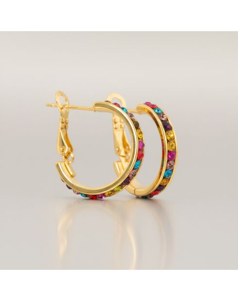 Boucles d'oreilles Oriana Steel doré/multicolore