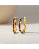 Boucles d'oreilles Oriana Steel doré/multicolore