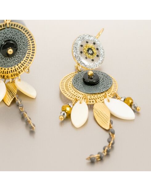 Pendientes Vilaro dorado/negro