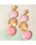 Boucles d'oreilles Mirror Steel doré/rose corail