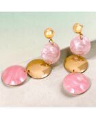 Boucles d'oreilles Mirror Steel doré/rose corail