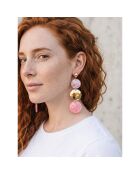 Boucles d'oreilles Mirror Steel doré/rose corail