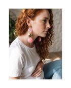 Boucles d'oreilles Mirror Steel doré/rose corail