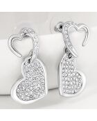 My Love oorbellen zilver/wit