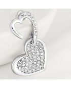 My Love oorbellen zilver/wit
