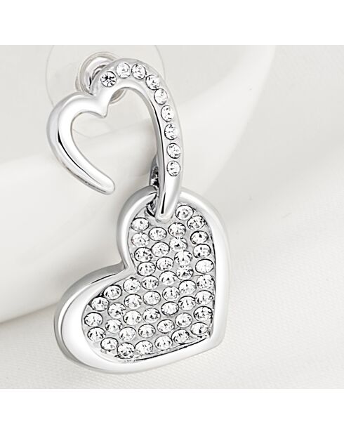My Love oorbellen zilver/wit
