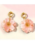 Boucles d'oreilles Clavela Flor Steel doré/beige