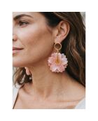 Boucles d'oreilles Clavela Flor Steel doré/beige