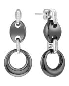 Boucles d'oreilles Cofea argenté/noir