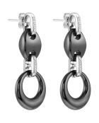 Boucles d'oreilles Cofea argenté/noir