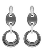 Boucles d'oreilles Cofea argenté/noir